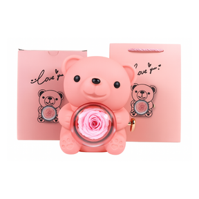 Colar com Nome Personalizado + Urso com Rosa Eternizada : ESPECIAL ANO NOVO