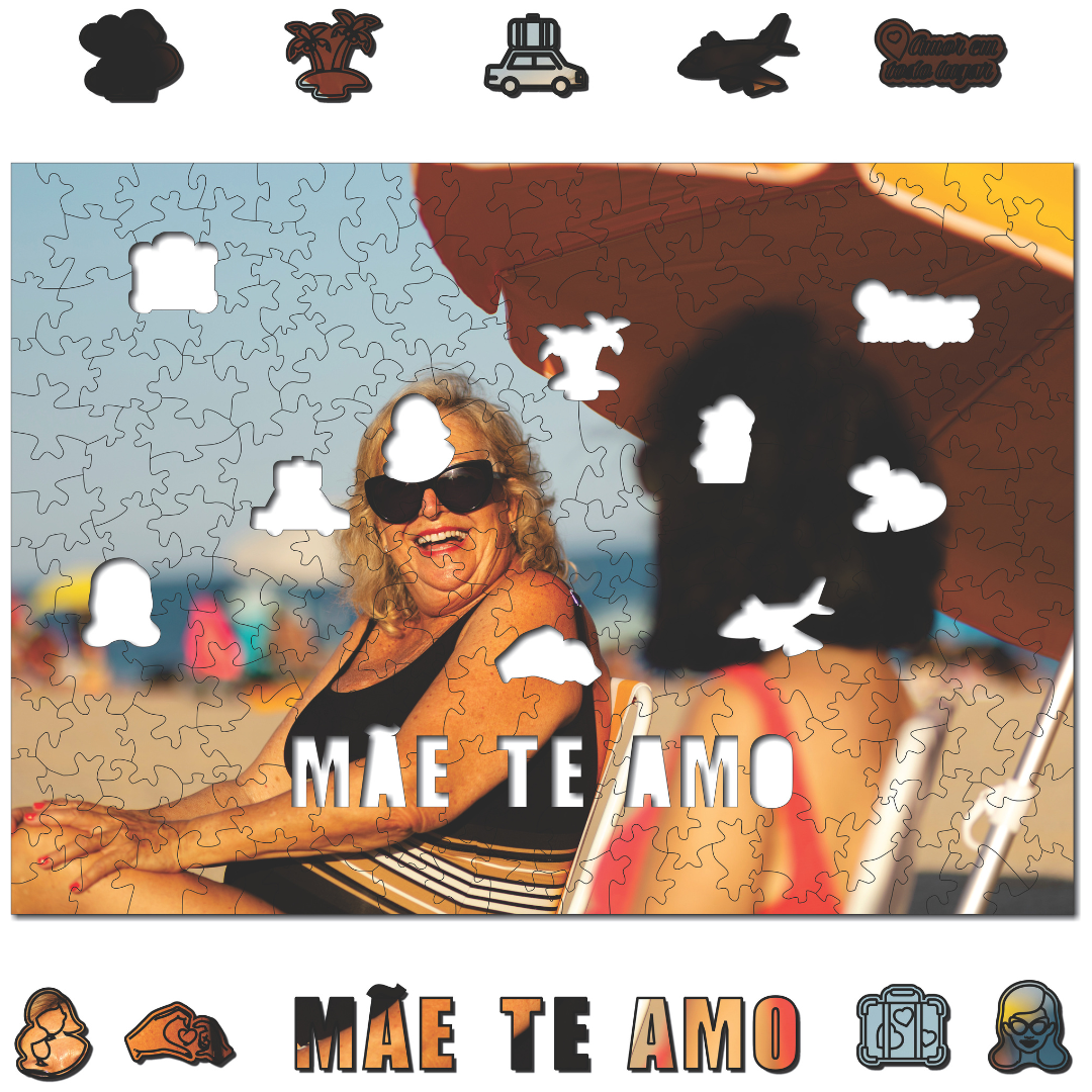 Sua Foto com Molde - Quebra-Cabeça de Madeira 3D Personalizável
